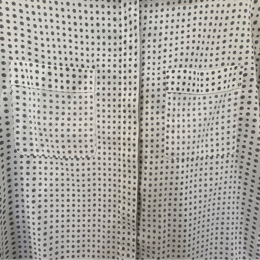 Ann Taylor Collared Button Down White And Black P… - image 7